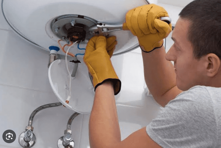 geyser check-up service technician inspecting water heater performance